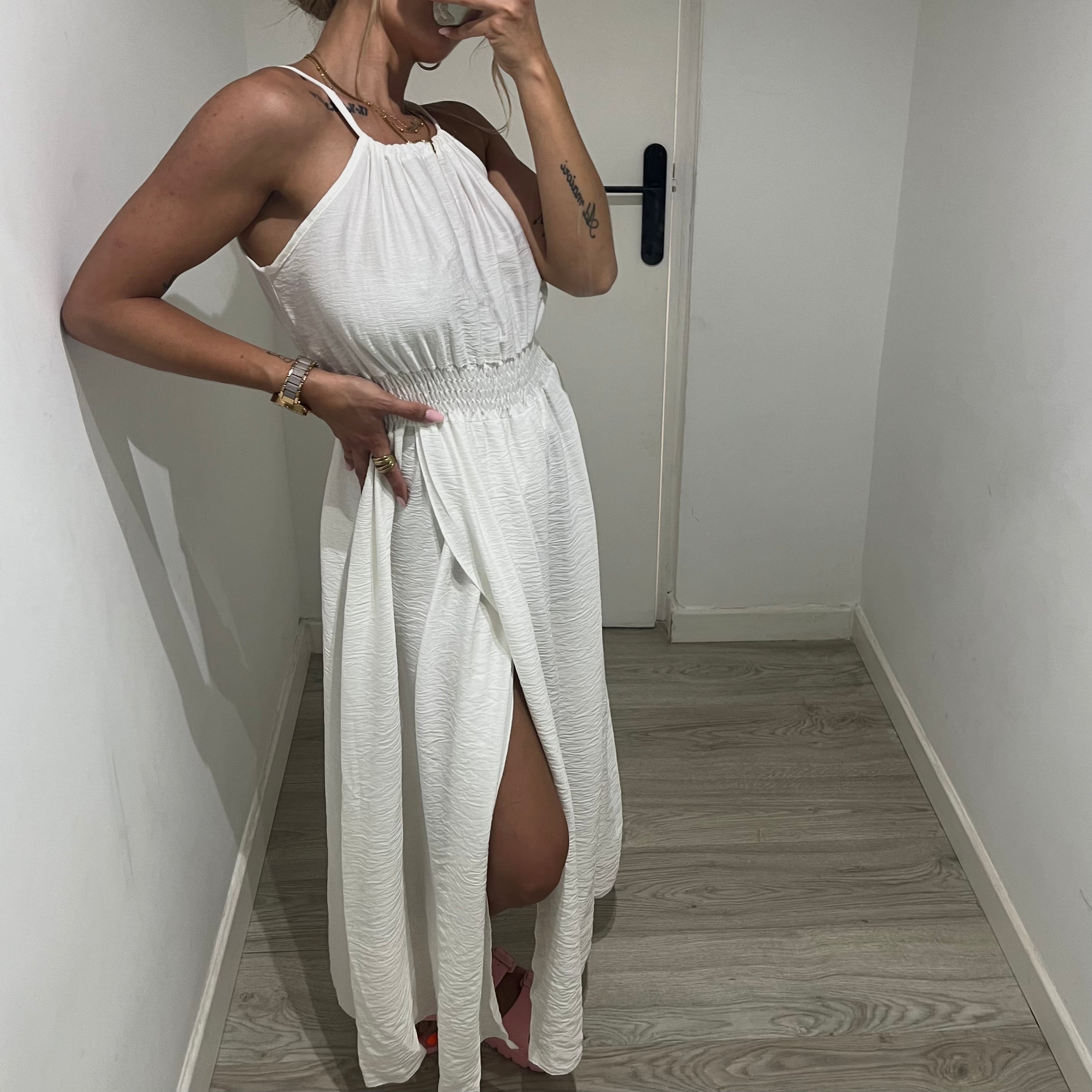 VESTIDO BLANCO ABERTURA