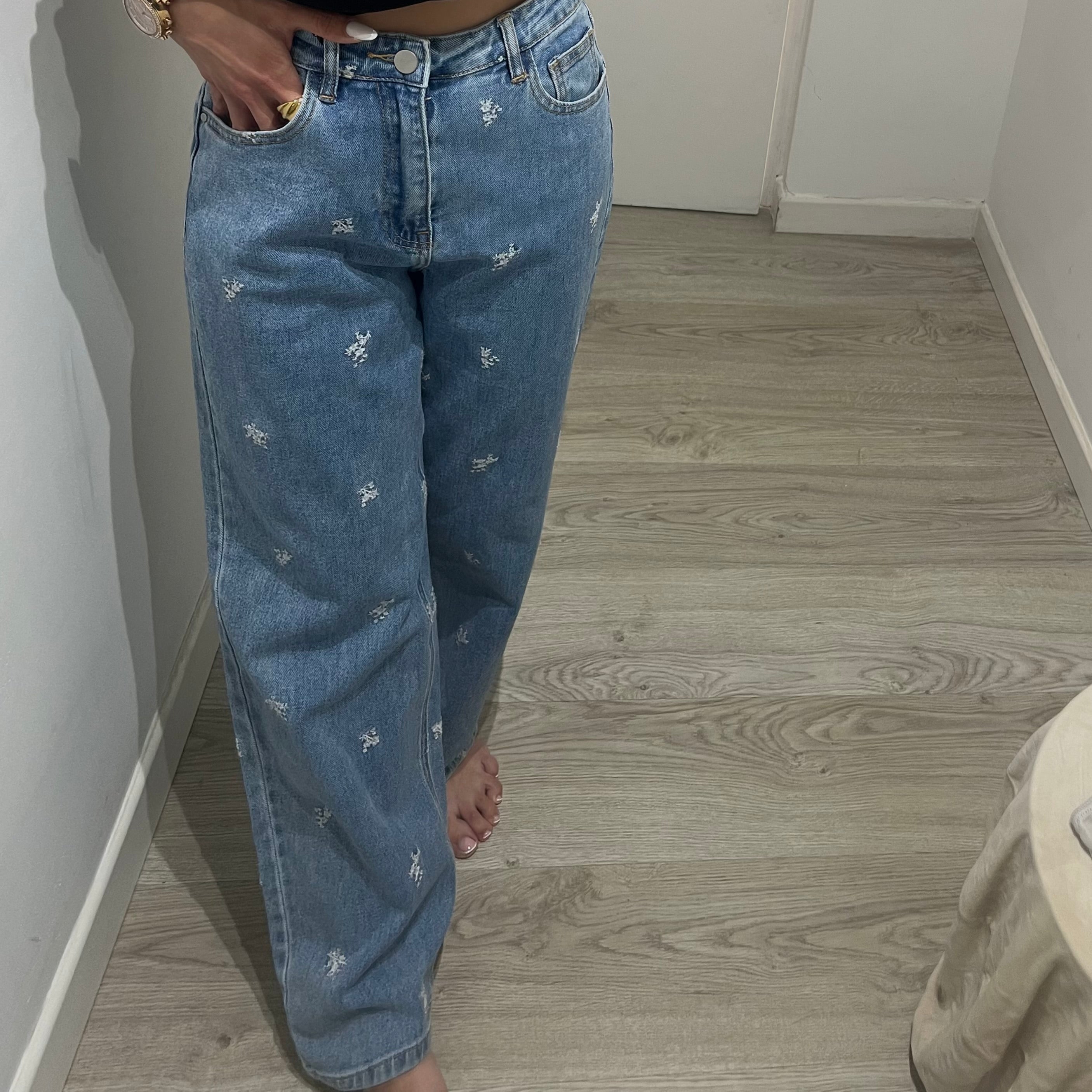 JEANS FLOWERS LUM
