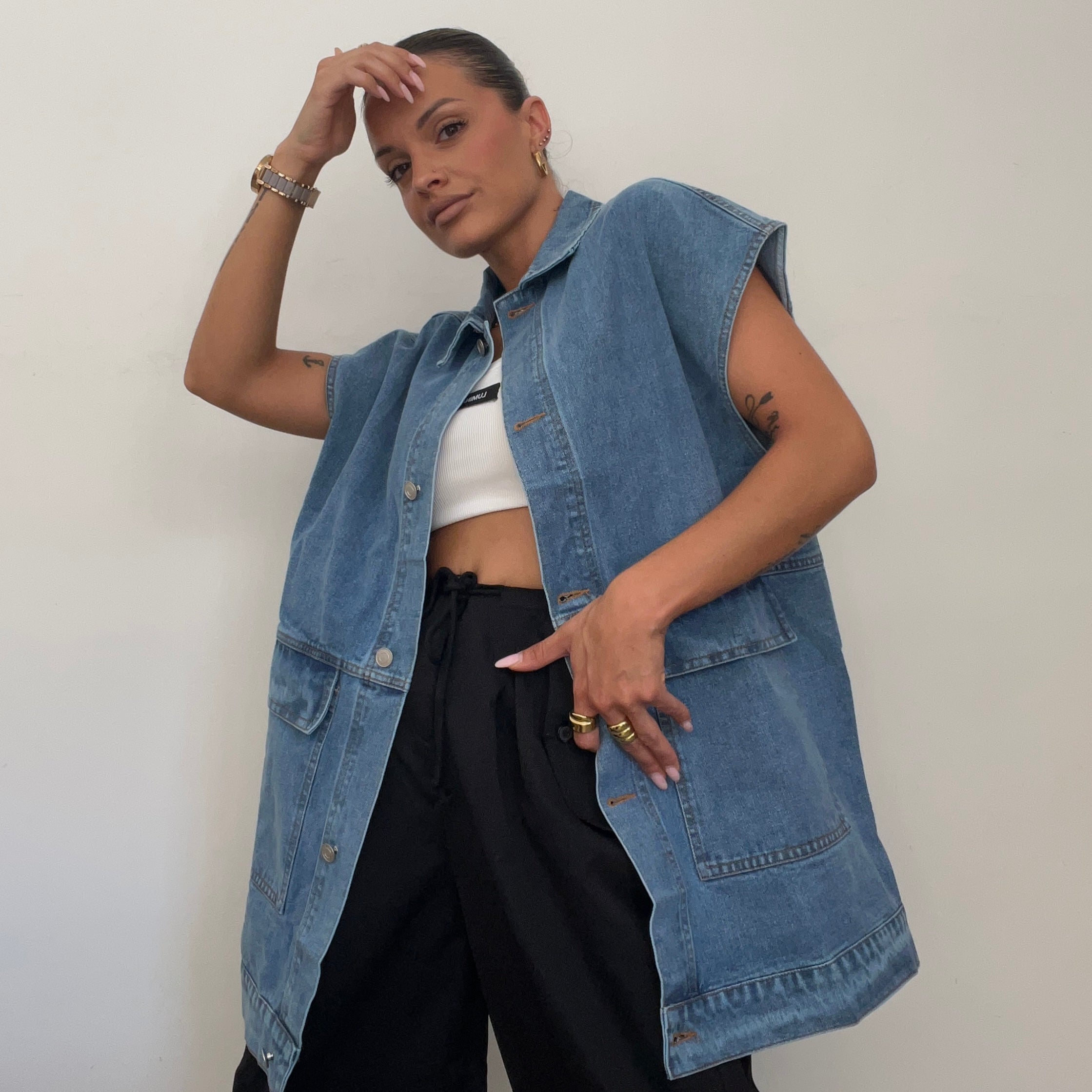 CHALECO DENIM OVER PREMIUM