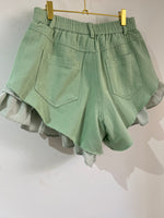 SHORT VOLANT VERD VICHY PREMIUM