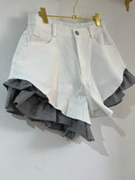 SHORT VOLANT BLANC VICHY PREMIUM