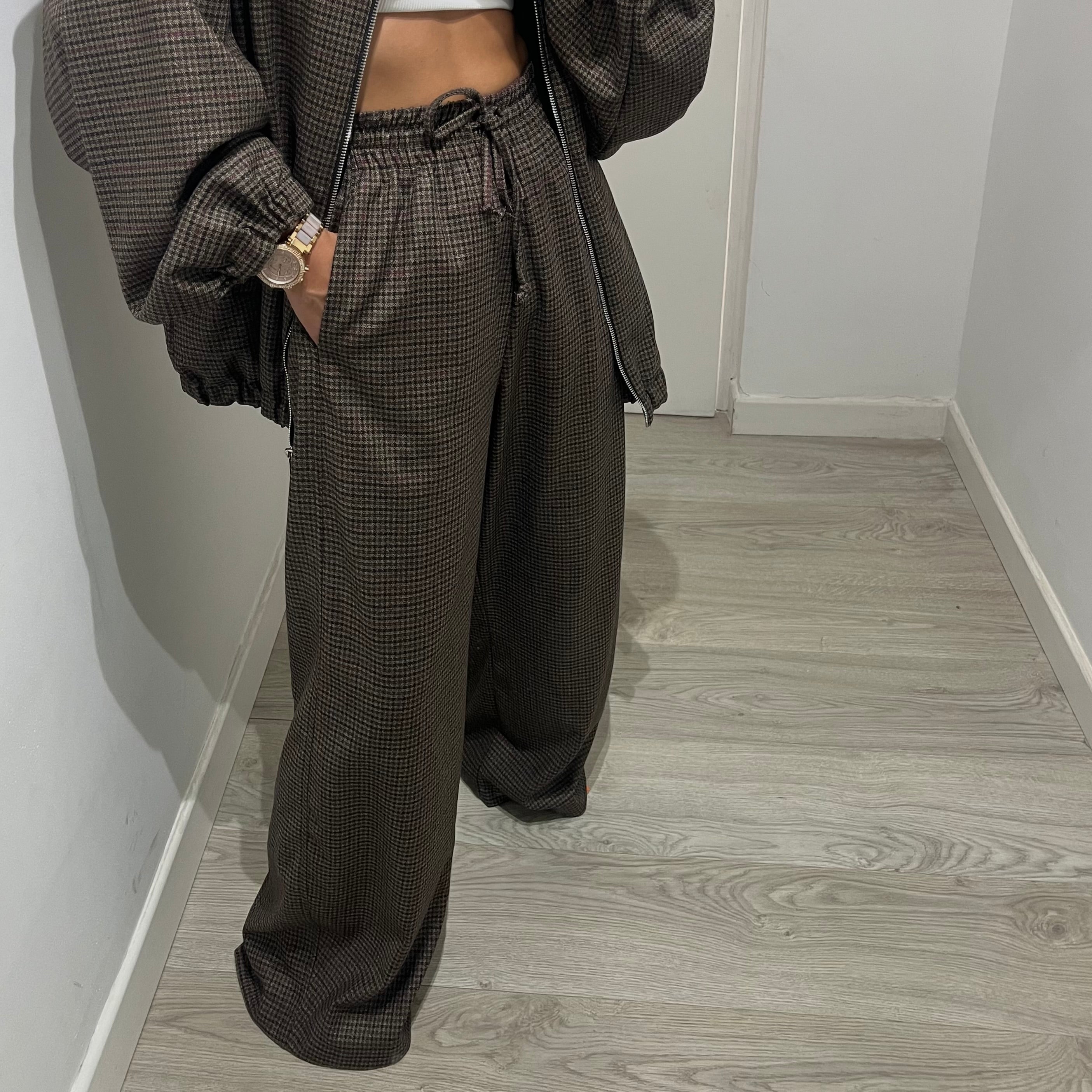 PANTALÓN CUADROS KHAKI LUMINA