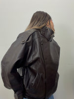 CHAQUETA OVER POLIPIEL MARRÓN PREMIUM