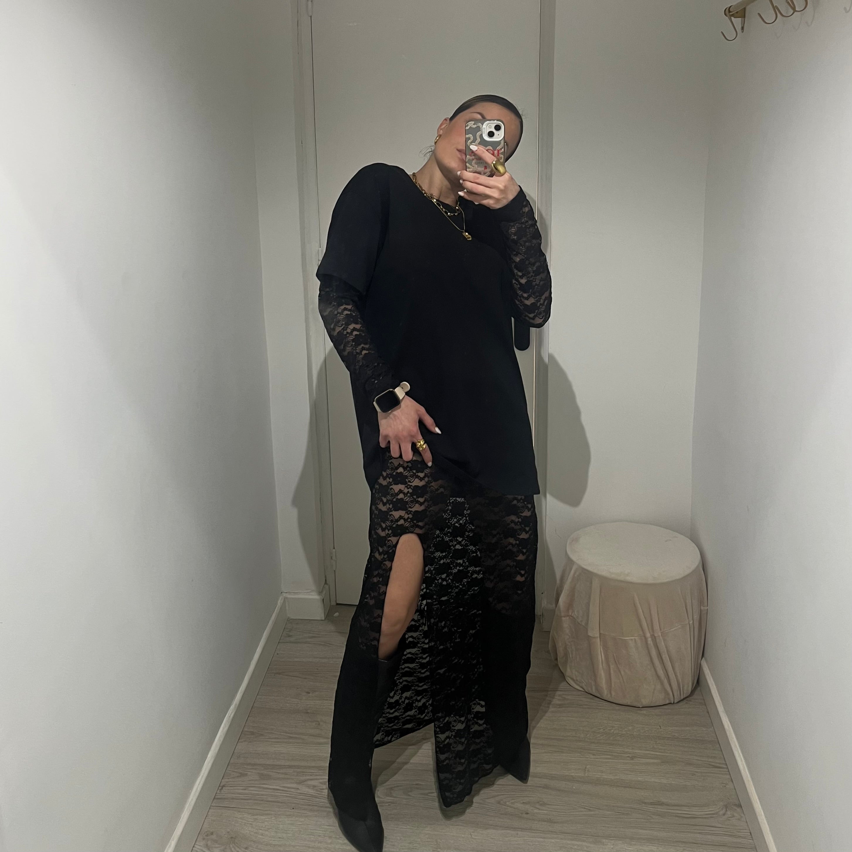 VESTIDO ENCAJE NEGRO LUM