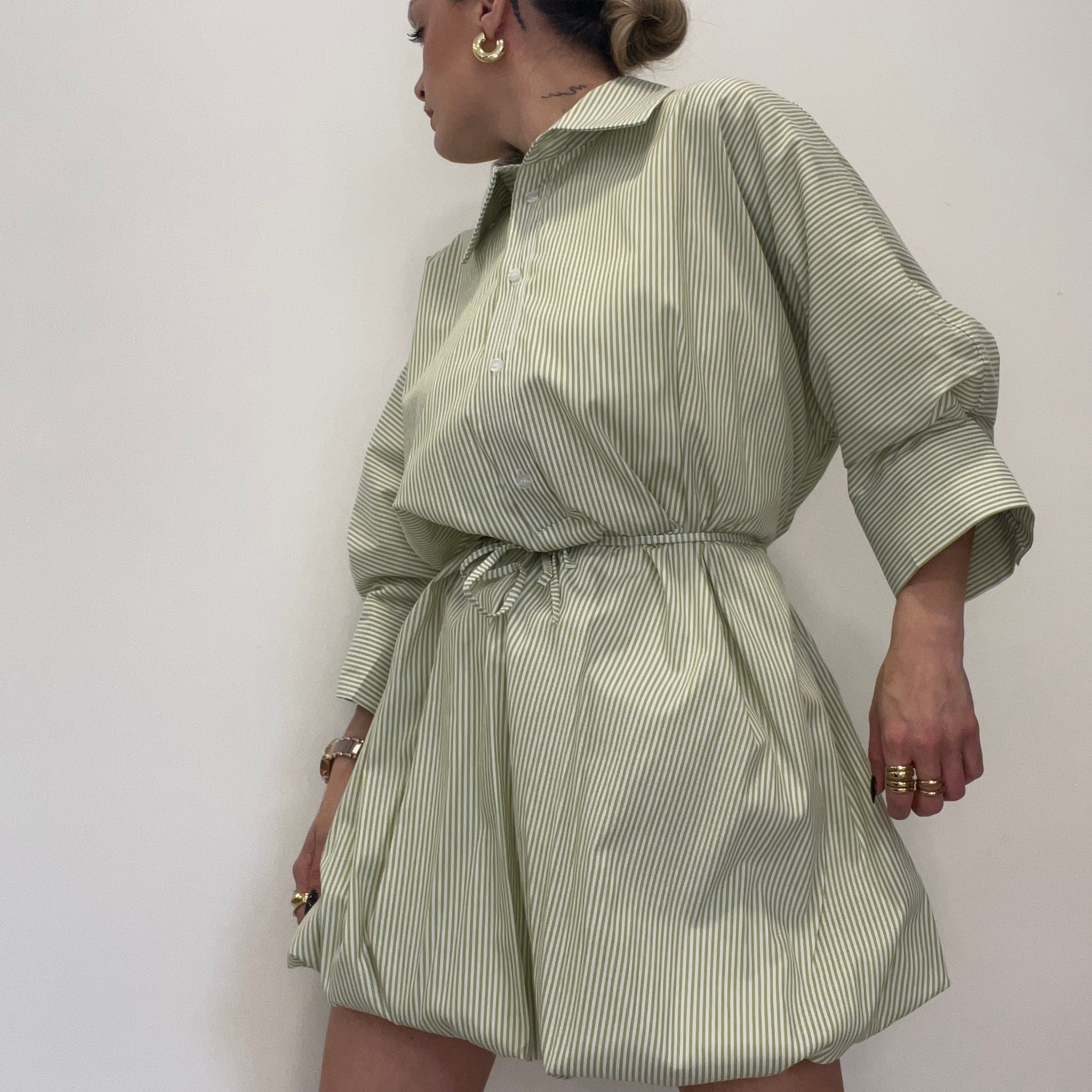VESTIDO POPELIN VERDE LUM