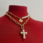 COLLAR CRUZ PERLAS
