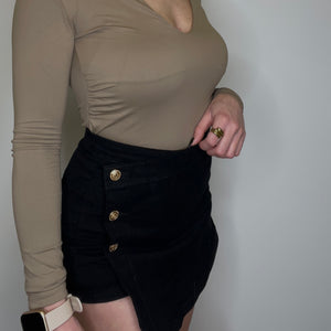 FALDA PANTALÓN DENIM NEGRA