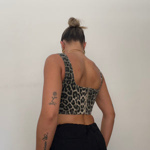 TOP DENIM LEOPARD