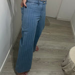 JEANS WIDE LEG RAYAS