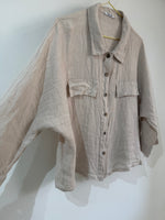 CAMISA OVER LINO BEIGE