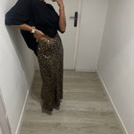 FALDA SATINADA LEOPARD