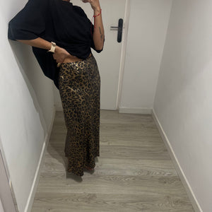 FALDA SATINADA LEOPARD
