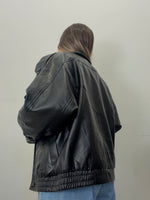 CHAQUETA OVER POLIPIEL NEGRA PREMIUM