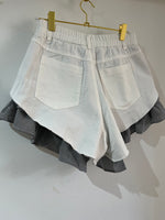SHORT VOLANT BLANC VICHY PREMIUM