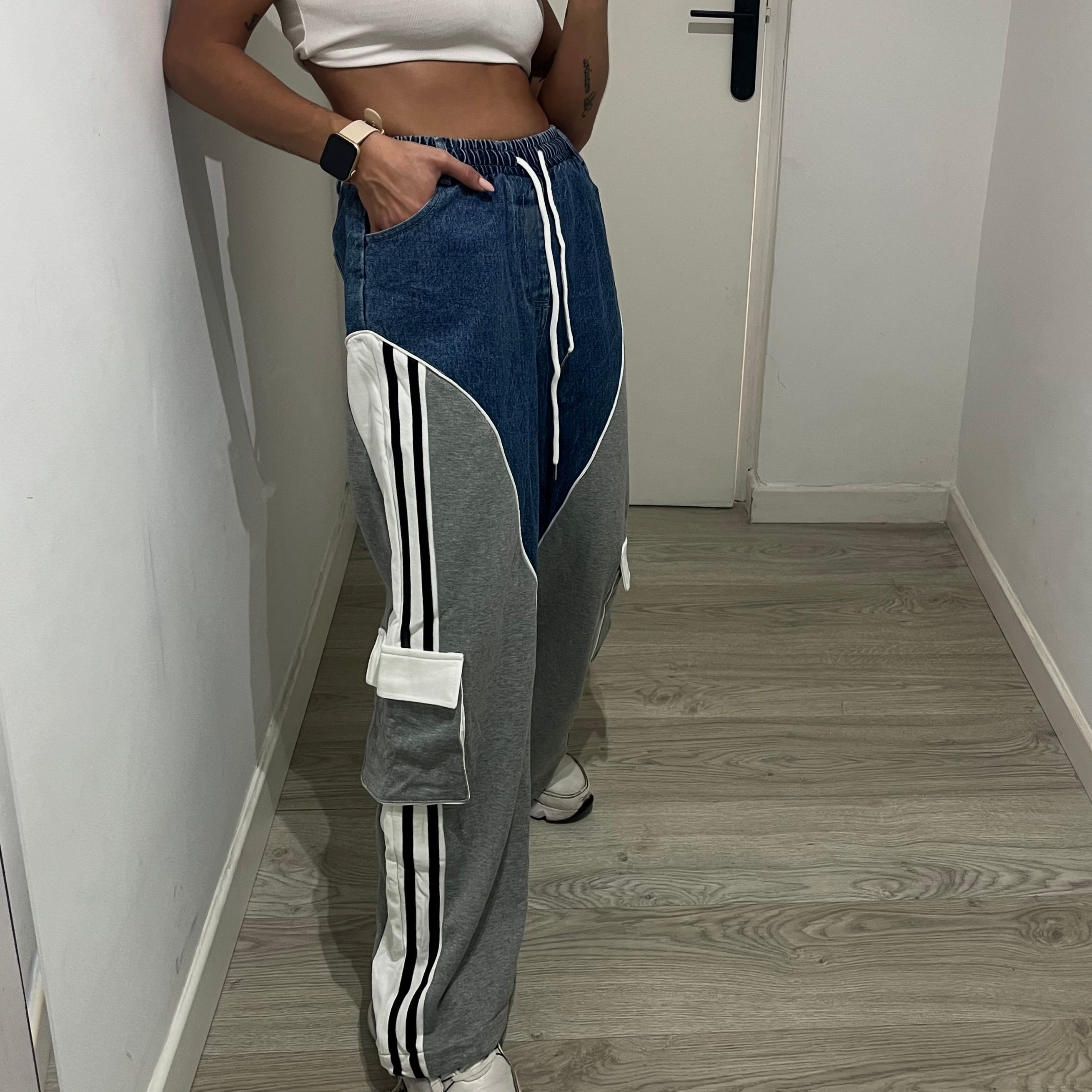 PANTALÓN COMBINADO GRIS PREMIUM