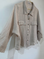 CAMISA OVER LINO BEIGE
