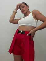 SHORT PLIEGUE ROJ LUMINA