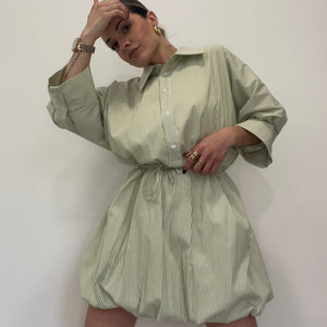 VESTIDO POPELIN VERDE LUM