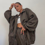 CHAQUETA CUADROS KHAKI LUMINA