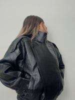 CHAQUETA OVER POLIPIEL NEGRA PREMIUM