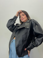 CHAQUETA OVER POLIPIEL NEGRA PREMIUM