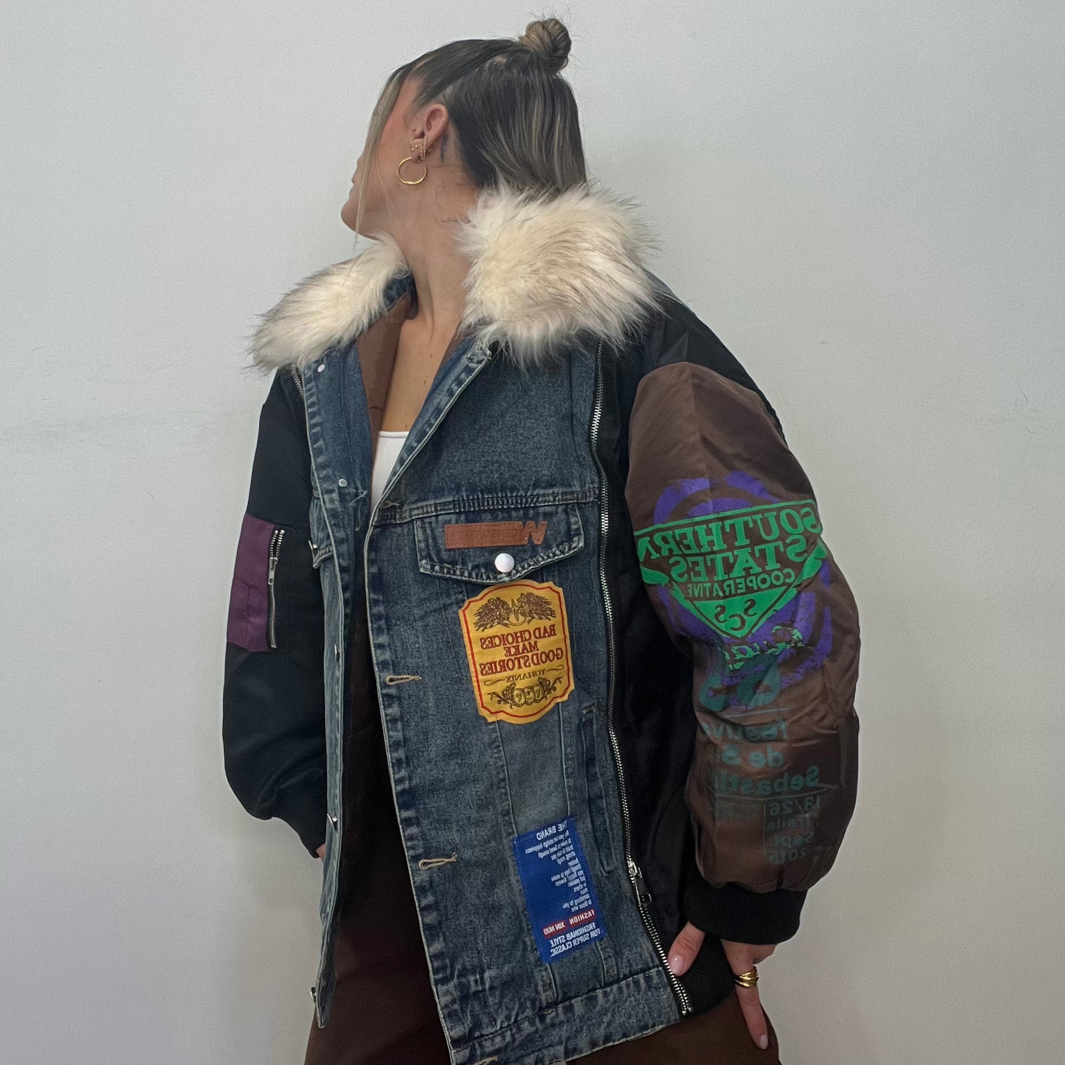 CHAQUETA DENIM PARCHES PREMIUM