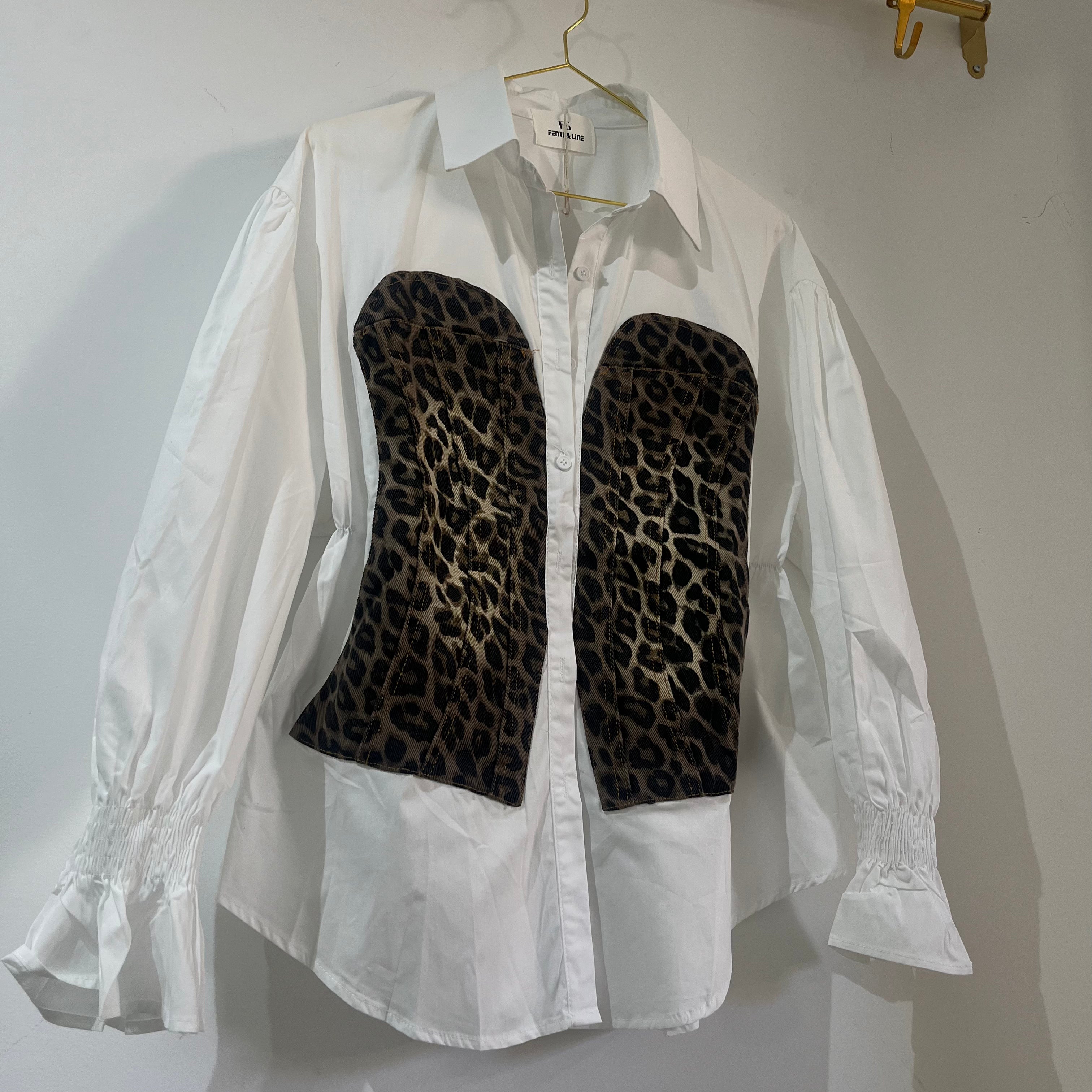 CAMISA FRUNCIDA LEOPARD PREMIUM