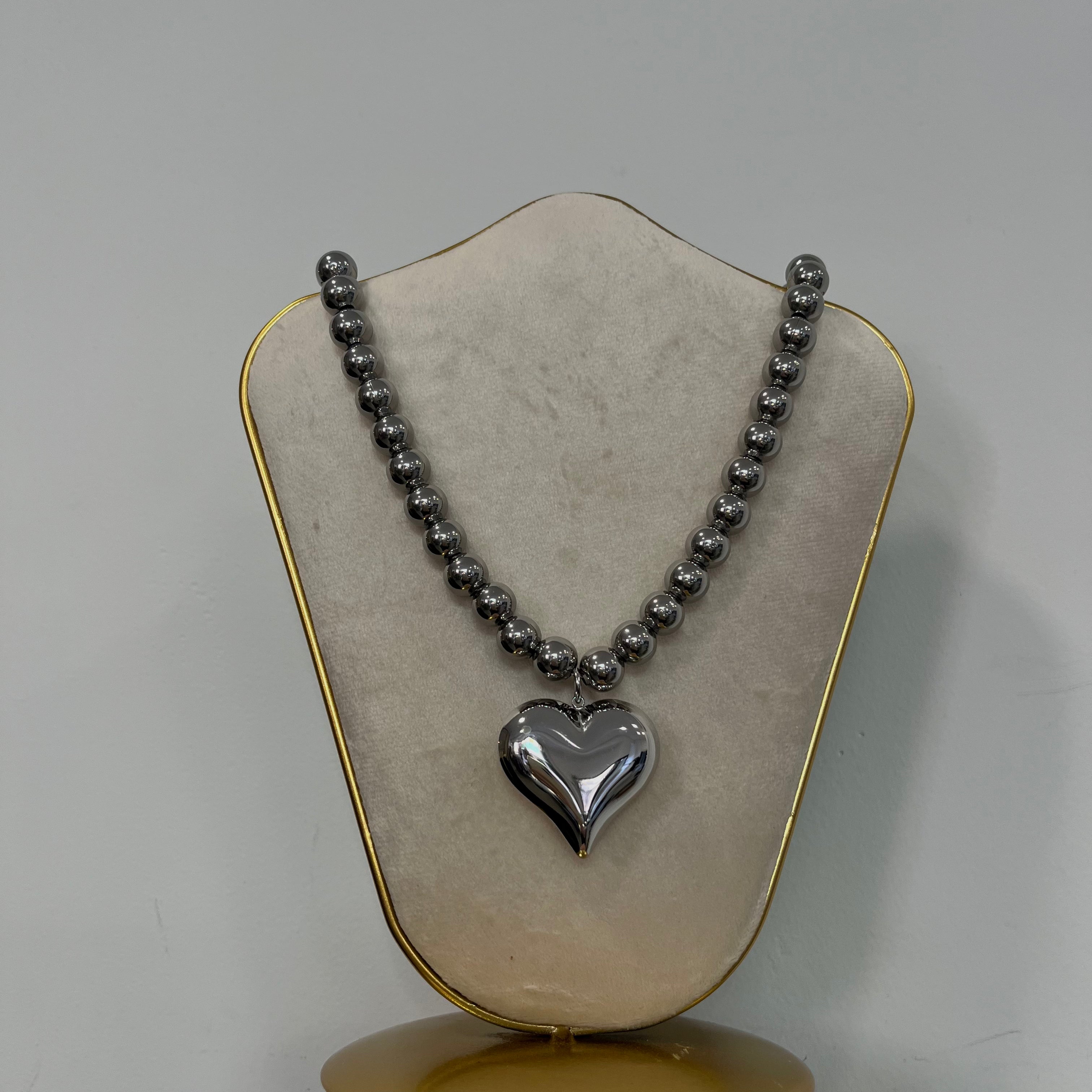 COLLAR BOLAS CORA PLATA