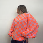SUDADERA OVER CUADROS FLÚOR