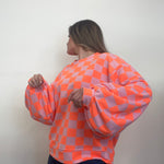 SUDADERA OVER CUADROS FLÚOR