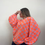 SUDADERA OVER CUADROS FLÚOR